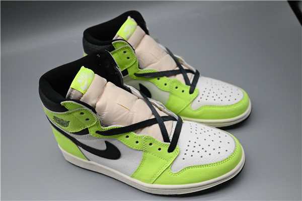 Men's Running Weapon Air Jordan 1 White/Green Shoes 0210